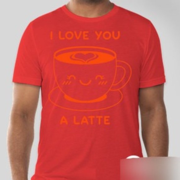 I Love You A Latte Coffee Lovers Mens Tri-Blend T-Shirt - Picture 1 of 2